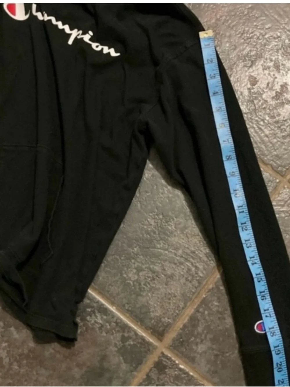 Champion Black Hoodie & Track Pants Set with White and Red Logo Youth Size M